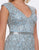 Mac Duggal Couture - 4726D Beaded V-Neck Fringed Evening Dress In Blue