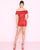 Mac Duggal - 4745N Bedazzled Off-Shoulder Ruffled Romper in Red