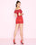 Mac Duggal - 4745N Bedazzled Off-Shoulder Ruffled Romper in Red