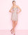 Mac Duggal - 4746N Sequined and Beaded V-neck Sheath Cocktail Dress in Pink and Gold