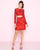 Mac Duggal - 4748N Two Piece Sequined Long Sleeve A-line Dress in Red