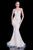 Terani Couture - Entrancing Beaded Mermaid Dress with Illusion Neckline 1611GL0467 In White and Neutral