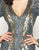 Mac Duggal - 4752R Sequined V-Neck Long Sleeves Cocktail Dress in Gray and Multi-Color