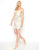 Mac Duggal - 4757R Fringed Plunging Sleeveless Cocktail Dress in Silver and Neutral