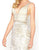 Mac Duggal - 4757R Fringed Plunging Sleeveless Cocktail Dress in Silver and Neutral