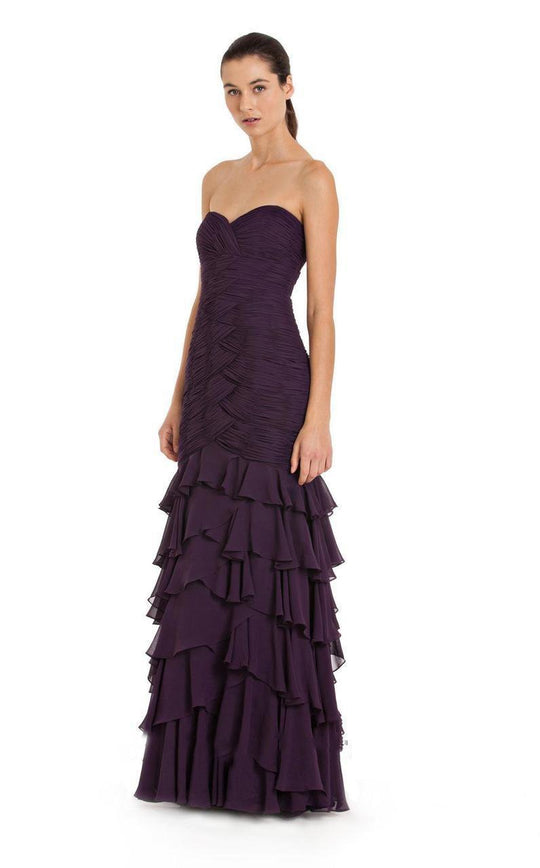 JS Collection - 864363 Strapless Ruched and Ruffled Mermaid Gown in Purple