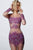 Jovani - 47598 Beaded Sheer Fabric Sheath Dress In Neutral and Purple