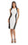 JS Collection - 864229 Two Tone Stretch Crepe Sheath Dress in Black and White
