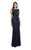 JS Collections - 864259 Sleeveless Floral Sequined Trumpet Gown in Blue
