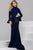 Long Bell Sleeve High Neck Sheath Dress 47641