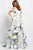 47695 Off Shoulder Floral Ruffled Gown