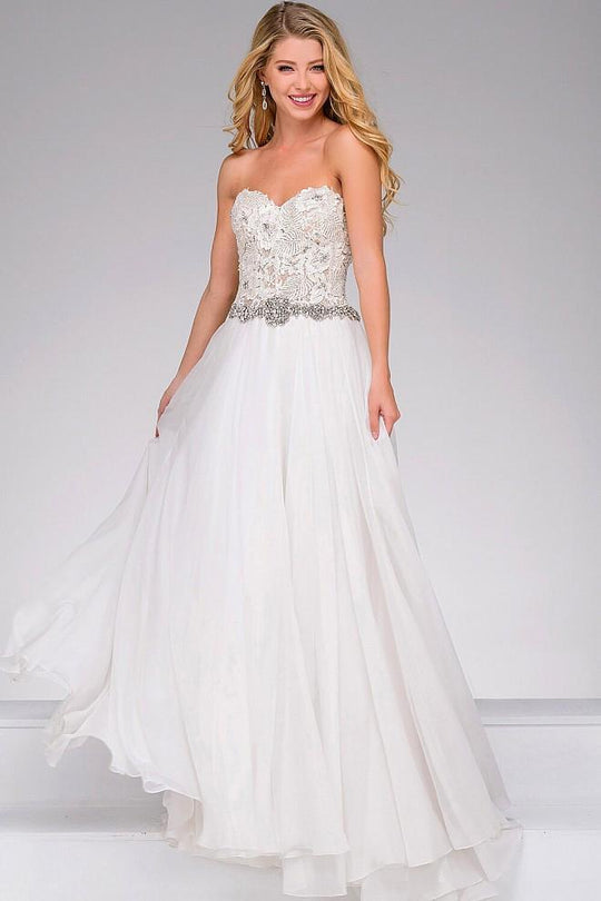 Lace Bodice Chiffon Dress 74416