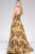 Gold Floral Printed Long Dress  47983