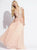 Beaded Lace Ruched Waist Evening Dress 90644