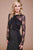 Tadashi Shoji - Jericho Long-Sleeve Jersey Lace Gown In Blue and Black