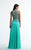 Dave & Johnny - 10001 Two-Piece Scalloped Sheer Lace Dress in Green