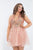 Rachel Allan - 4801 Sequined Deep Halter V-neck Tulle Dress In Pink