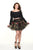 Rachel Allan - 4804 Two Piece Long Sleeve Jersey Embroidered Dress In Black
