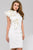 48053 Trailing Ruffle Cap Sleeve Scuba Dress