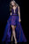 48058 Beaded Deep V-neck Dress With Overskirt
