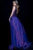 48058 Beaded Deep V-neck Dress With Overskirt