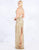 Mac Duggal Prom - 4805M Beaded High Halter Keyhole Gown In Nude and Gold