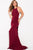 48078 High Halter Ruffle Paneled Backless Gown