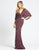 Mac Duggal Evening - 4808D Cape Sleeve Deep V-Neck Sequined Gown In Red