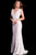 48099 Sleeveless V-Neck Backless Lace Fitted Gown