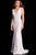 48099 Sleeveless V-Neck Backless Lace Fitted Gown