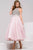 Jovani - Crystal Embellished Bateau Tea Length Dress 48103  in Pink