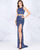 Cassandra Stone - 4810A Two Piece Beaded Jersey Sheath Dress In Blue