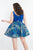 Rachel Allan - 4810 Jersey Deep V-neck Brocade A-line Dress In Blue