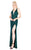 Mac Duggal Flash - 4811L Sequined Halter V-neck Sheath Dress in Green