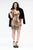 Rachel Allan - 4811 Sequined Deep V-neck Dress With Faux Fur Jacket In Black and Gold