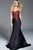 48122 Crimson Floral Embroidered Strapless Mermaid Gown