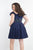 Rachel Allan - 4813 Beaded Ruffled Off-Shoulder A-line Dress In Blue