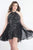 Rachel Allan Curves - 4815 Embellished Halter Romper with Overlay