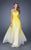 La Femme - 20167 Strapless Empire A Line Long Dress in Yellow