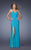 La Femme - 20435 Crystal Beads Sweetheart Jersey Gown In Blue