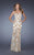 La Femme - 20459 Beaded Sweetheart Sheath Dress In Neutral and White