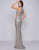 Cassandra Stone - 4818A Fitted Sequin Embellished Evening Gown In Silver