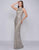 Cassandra Stone - 4818A Fitted Sequin Embellished Evening Gown In Silver