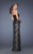 La Femme - 19210 Strapless Ruched Lace Evening Gown In Black