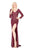 Cassandra Stone - High Slit Allover Sequin Evening Gown 4820A In Red