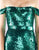 Mac Duggal Flash - 4822L Off-Shoulder Sequined Gown with Slit In Green