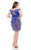 Rachel Allan Curves - 4826 Sequined Off-Shoulder Sheath Dress In Blue
