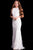 48283 Plunging V-neck Stretch Glitter Jersey Dress