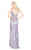 Mac Duggal Flash - 4828L Purple Embellished V-Neck Gown in Purple