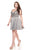 Rachel Allan Curves - 4829 Embroidered V-neck Chiffon A-line Dress In Gray